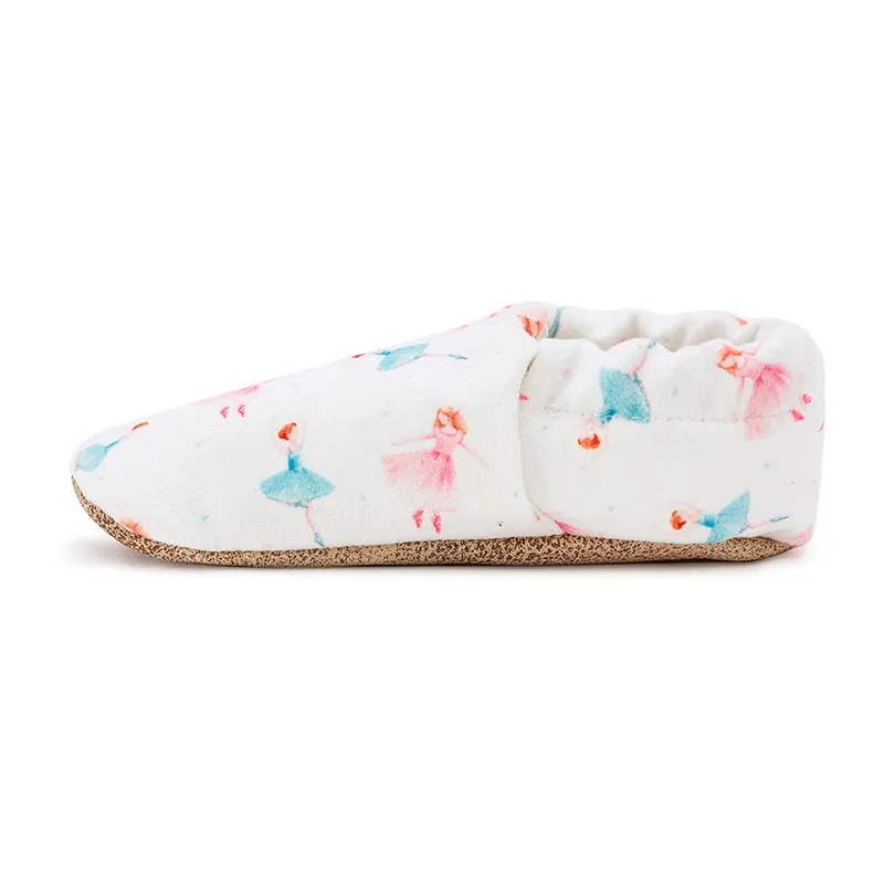 Chaussons Ballerine BIO - Blanc/Rose/Bleu-2
