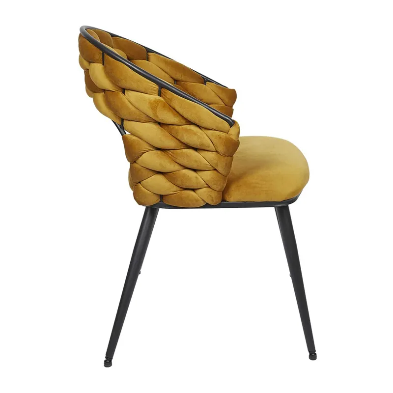 Fauteuil Velours Sawyer Moutarde - 62x54x183cm-3