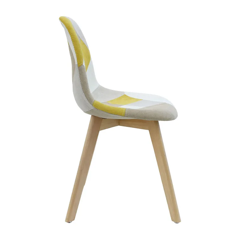 Chaise patchwork Jaune - 55.5x41x85cm-3