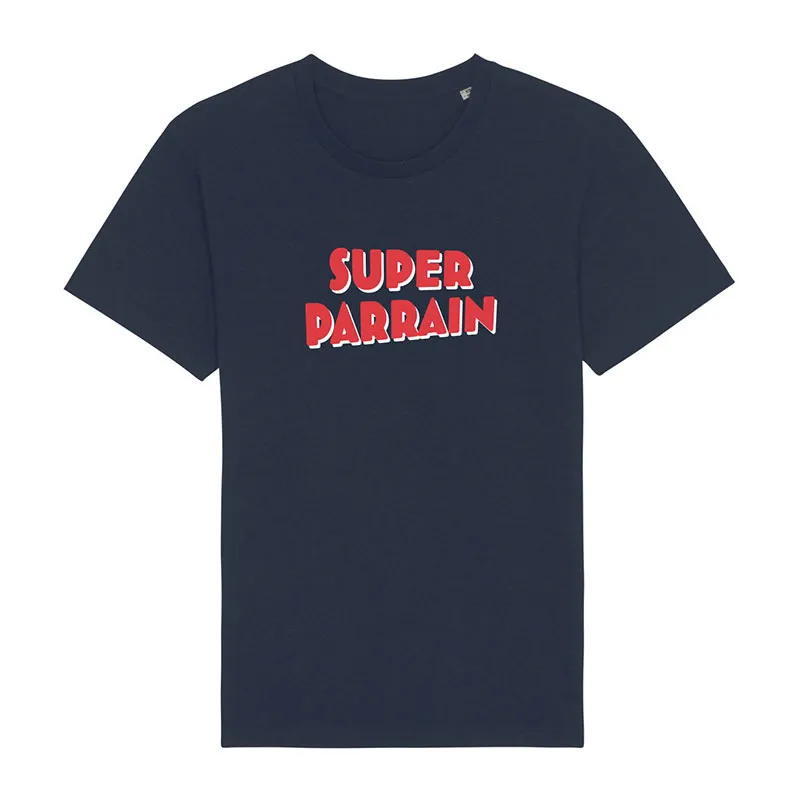 T-shirt Homme Super parrain 4 BIO - Navy-0