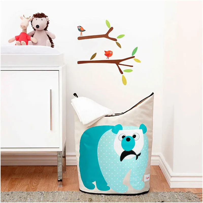Panier à linge Ours polaire - 56x48x28cm-0