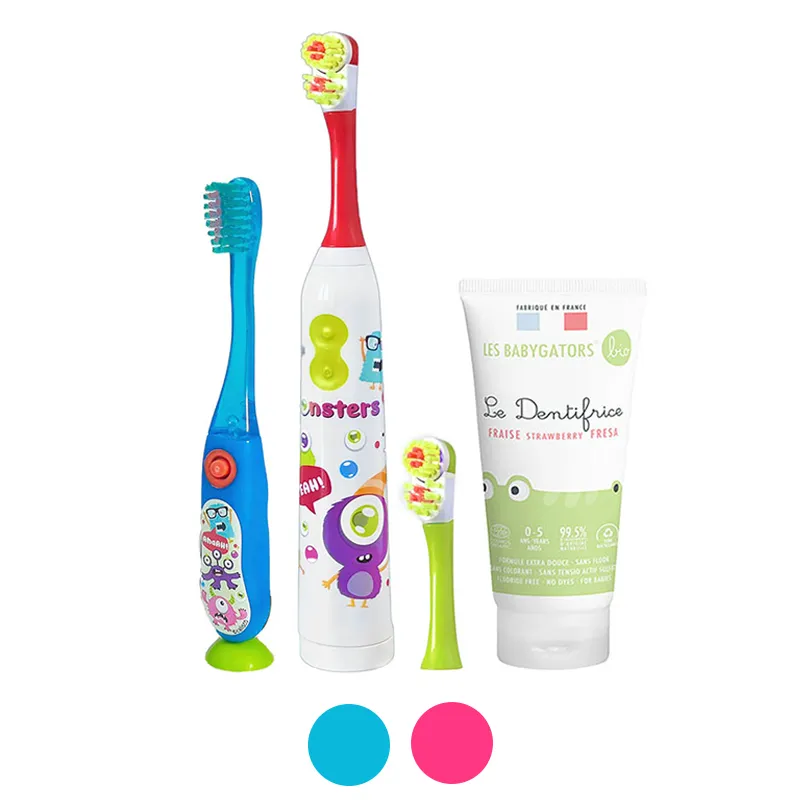 Brosse à dents Electrique Rotative + Brosse à dents lumineuse + Dentifrice - 0-5a-8