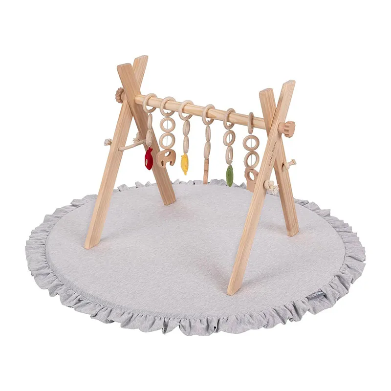 Portique d'éveil pliable  + Tapis Gris clair - 52x35x50cm-0