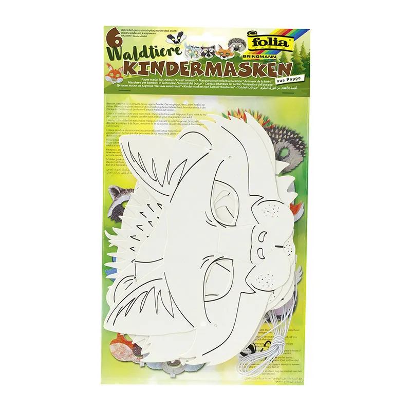 6 masques à décorer - Animaux de la forêt-0