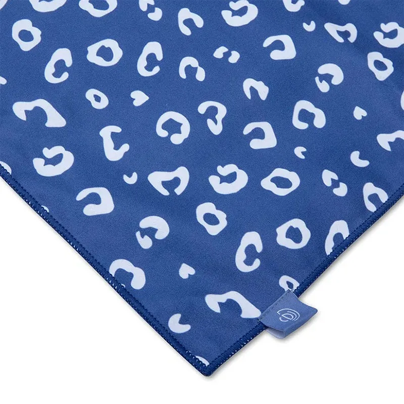 Serviette de plage Microfibre Bleu Leopard - 135x65cm-2