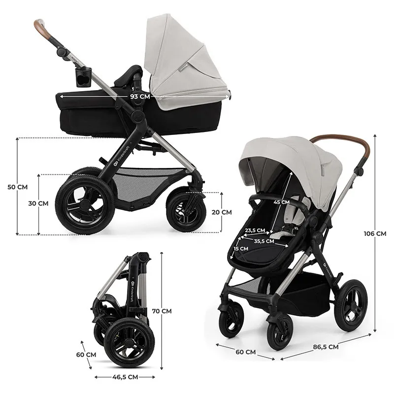 Poussette Moov 2 Air 3en1 Gris - 0m+-12