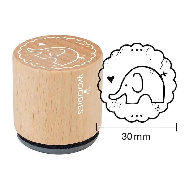 4 Tampons Woodies Animaux - Lion/Cheval/Lapin/Éléphant-4