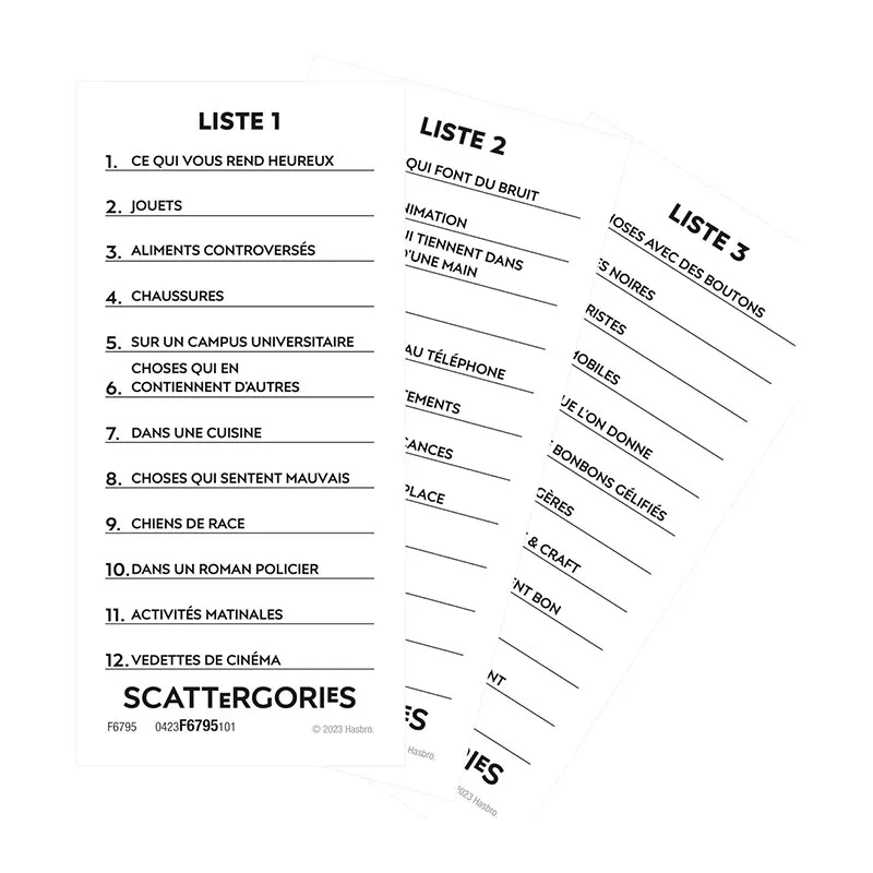 Jeu Scattergories classique - 13+-3