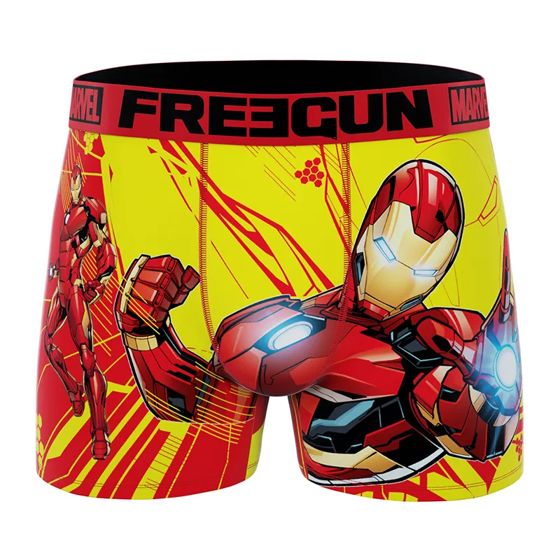 3 Boxers Homme Marvel - Orange/Jaune/Vert/Bleu-1