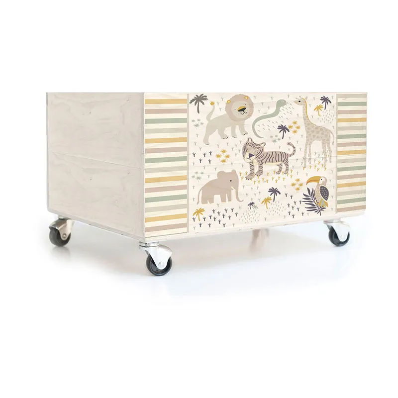 Caisse de rang. sur roues Africa - 24,5x50x35cm-1