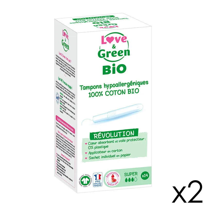 Tampons BIO SUPER avec Applicateur - 2x14-0
