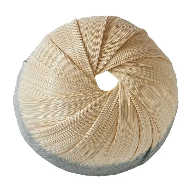 Abat-jour Bambou Tie and Dye Beige/Bleu - 44x36cm-3