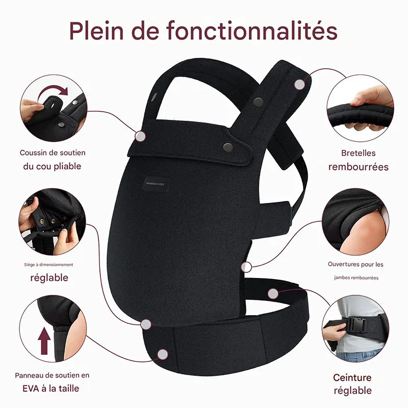 Porte-bébé Momcozy Noir - 0m+-4