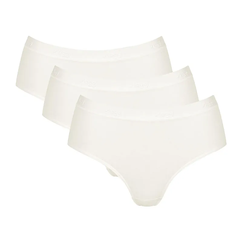 3 Culottes Midi coton BIO Sloggi GO - Silk White-0