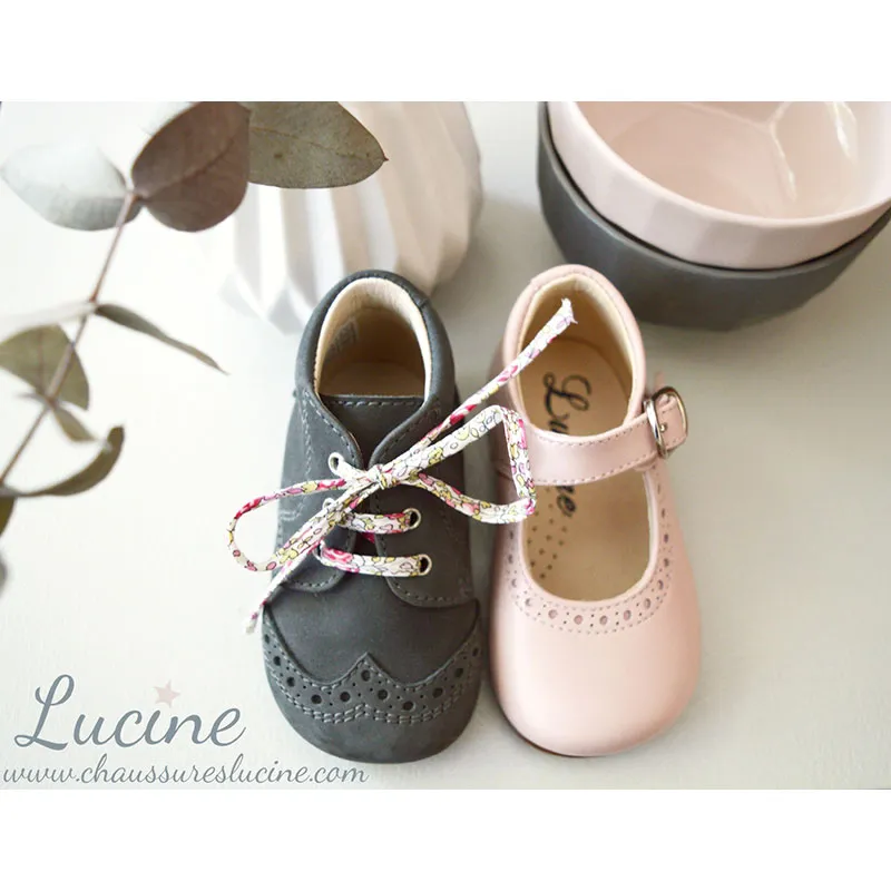 Chaussures Babies Charles IX Alice à boucle - Cuir Rose pâle-1