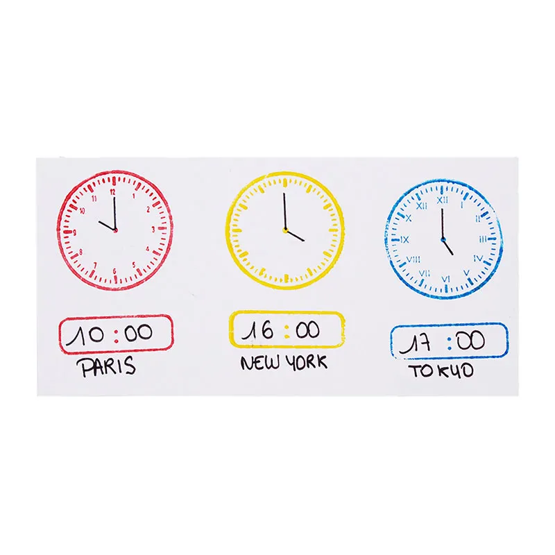 Tampons géants en bois Horloge 7x5cm 3pcs - 3+-2