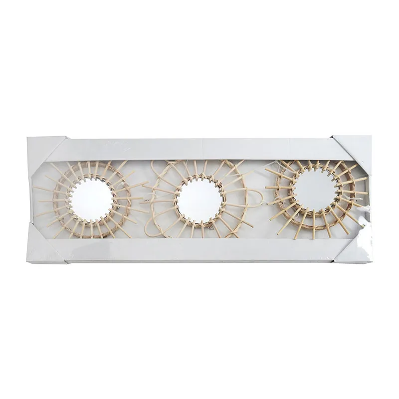 3 Miroir en rotin Marron - 28x33cm-7