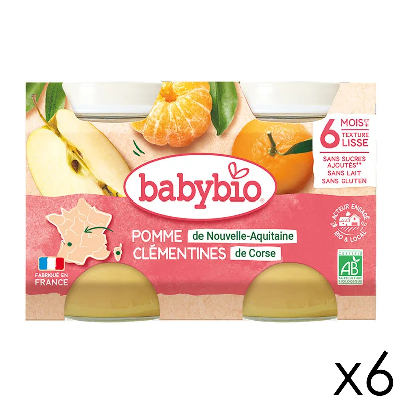 12x130g Pots Fruits Pomme & Clémentines BIO - 6m+-0
