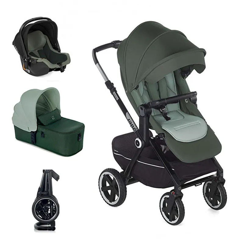 Trio Poussette Crosslight + Nacelle Micro BB + Cosy Koos I-Size Vert Forêt - 0m+-0