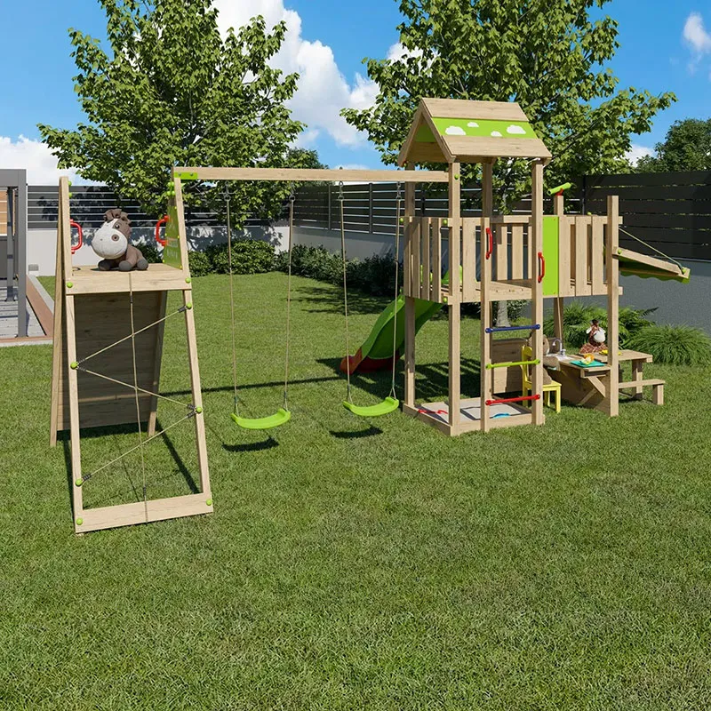 Aire de jeux bois Snack Expression XL 2,20m - 3+-3