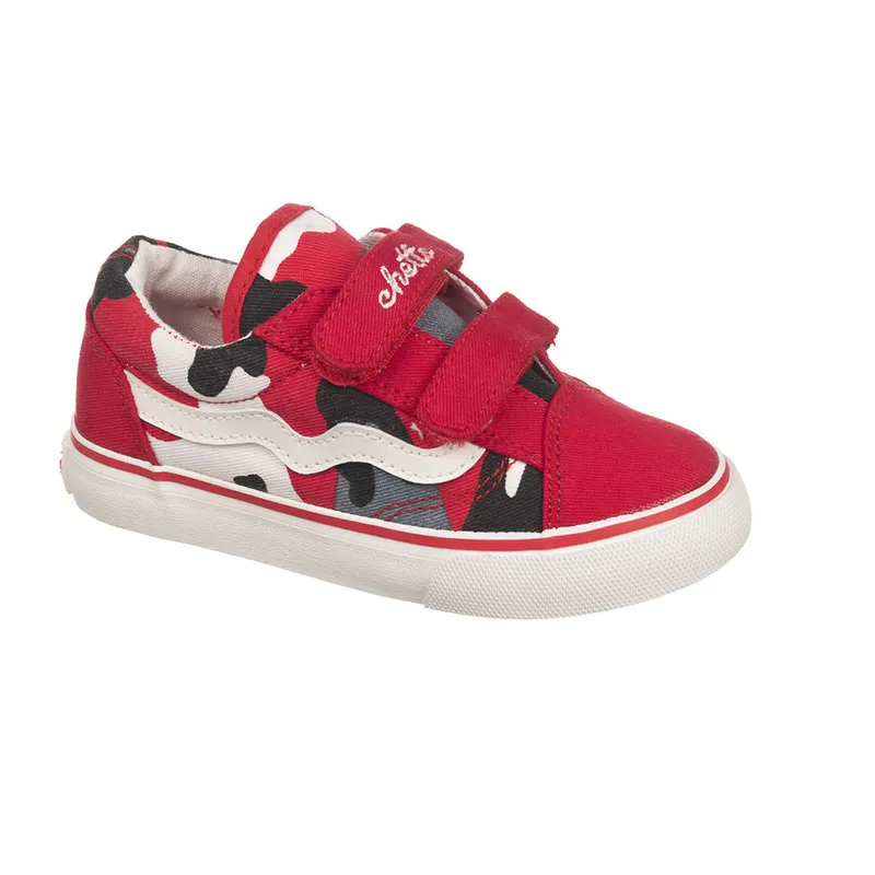 Baskets à scratch Camouflage - Rouge-1