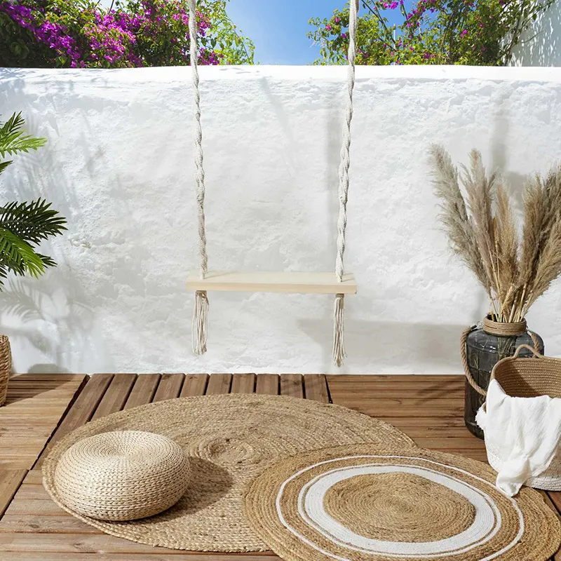 Balancoire Macrame Blanc - 65x15x20cm-2