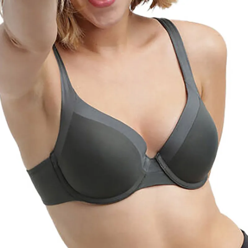 Soutien-gorge moulé invisible Generous Femme - Vert Gris-0