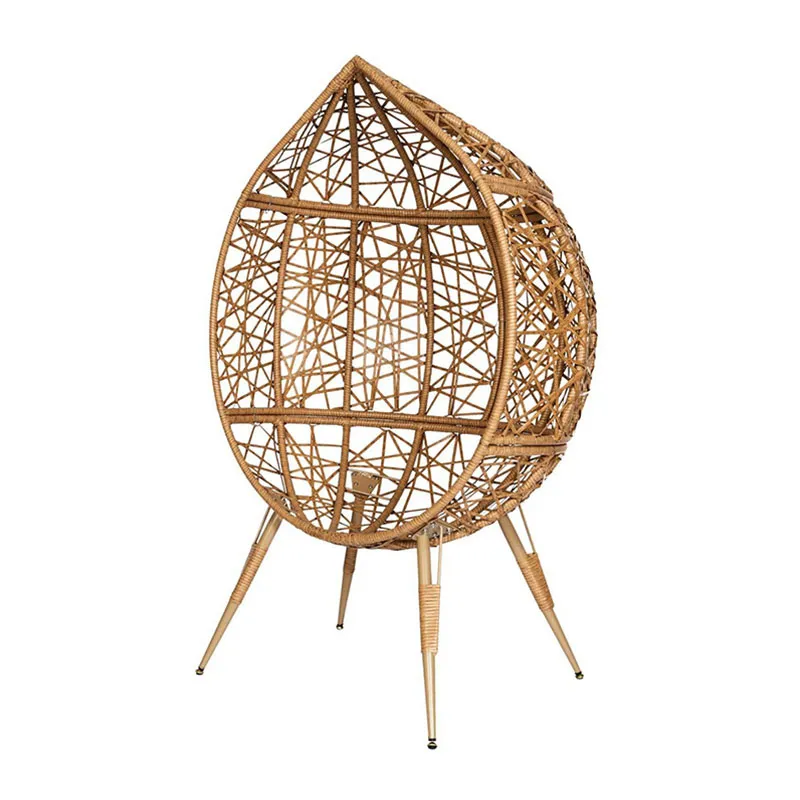 Fauteuil oeuf Marron/Blanc - 100x65x150cm-5