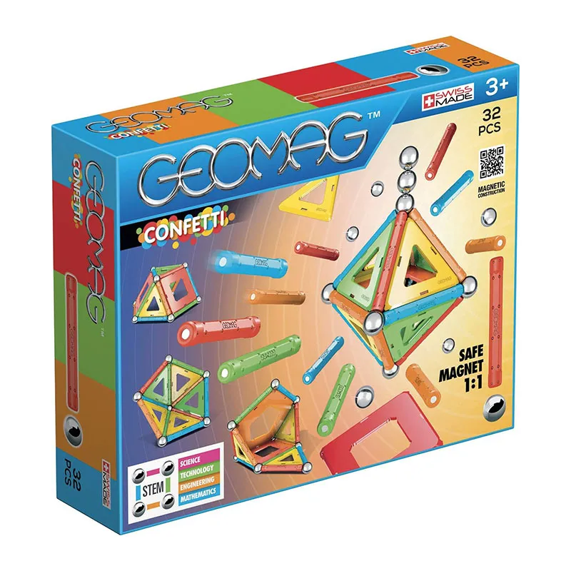 Jeu de construction magnét. Confetti 32pcs - 36m+-0
