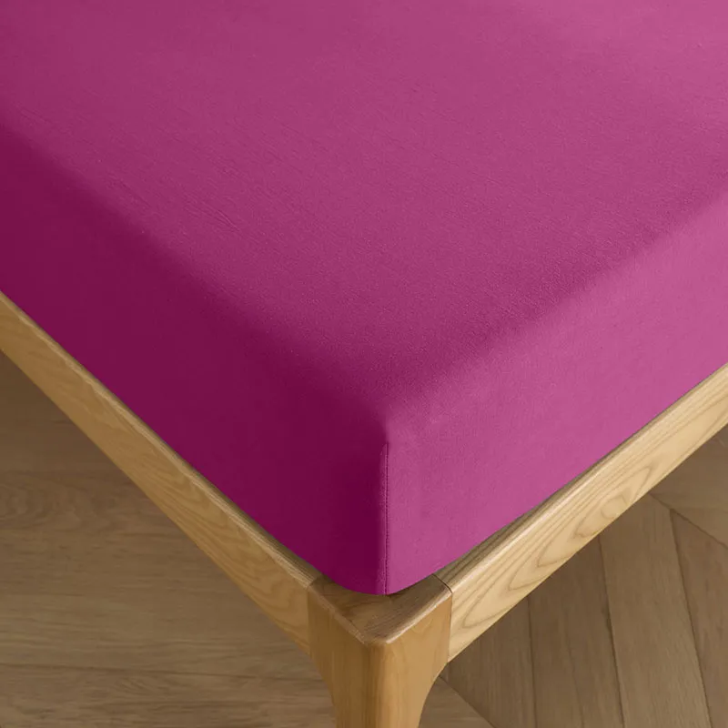 Drap-Housse Coton Bonnet 30cm Magenta-1