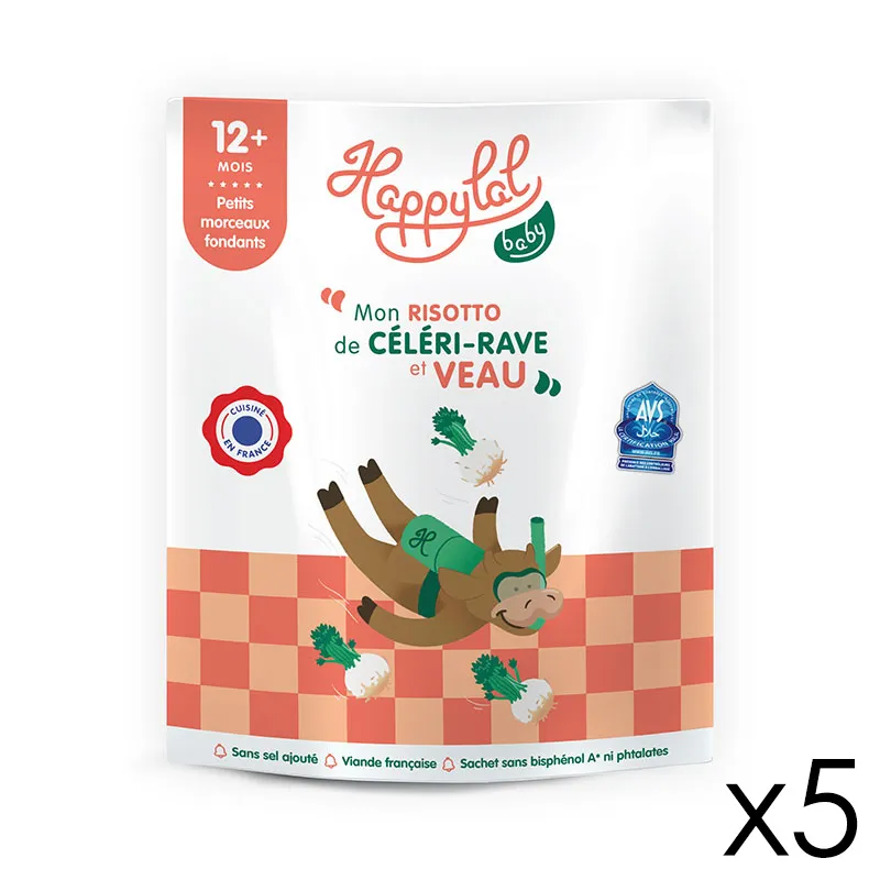 5x220g Mon risotto de céléri-rave et veau - 12m+- HAPPYLAL-0
