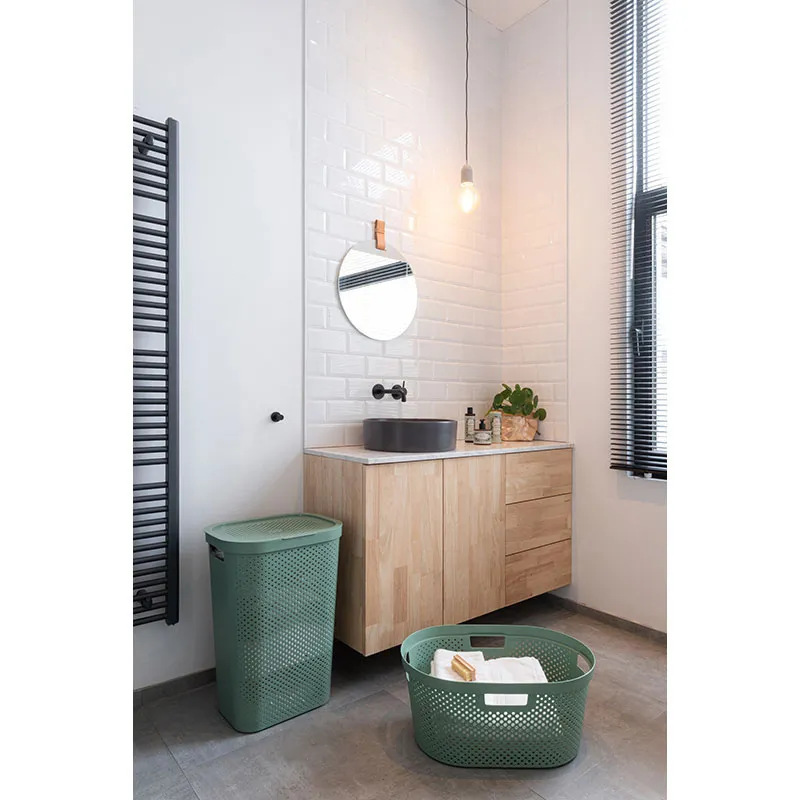 Corbeille à linge recyclé Infinity dots Vert - 40L-2