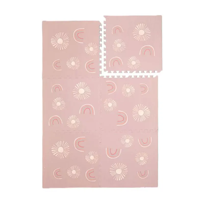 Tapis de jeu Puzzle Arc-en-ciel Rose - 120x180cm-0