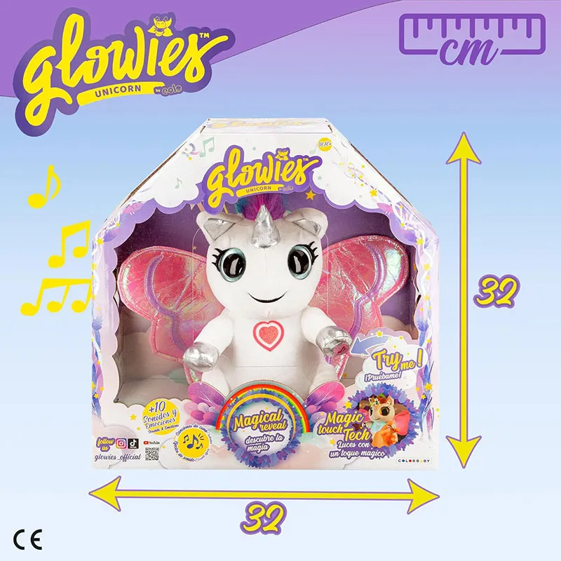 Peluche musicale lumineuse Licorne - 18m+-6
