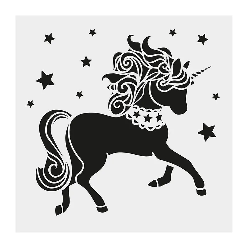 Pochoir déco. 20x20cm Licorne - 14+-1