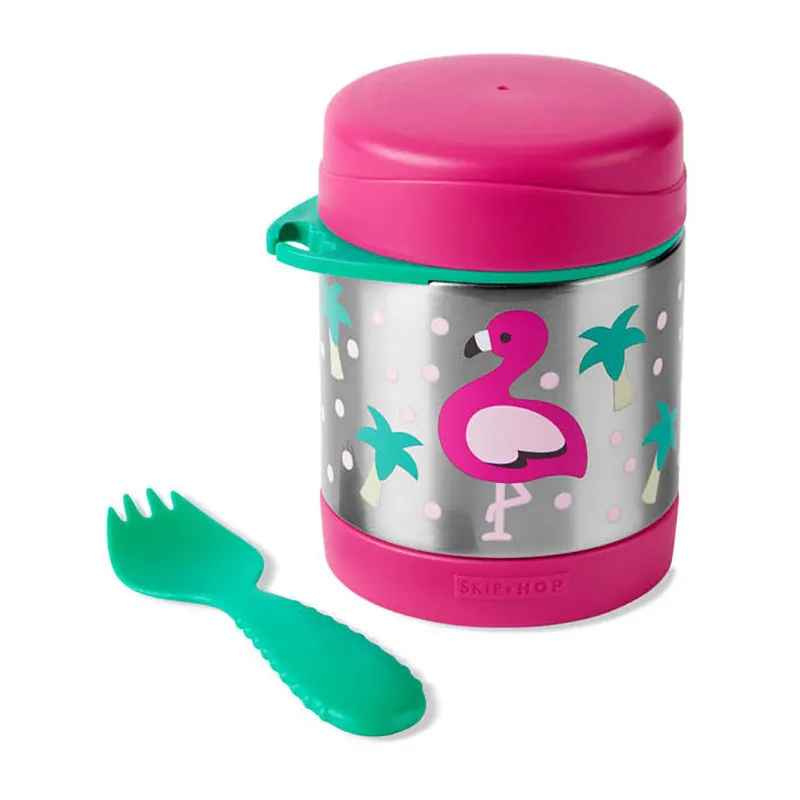 Thermos repas Flamant Rose 325ml + Fourchette - 36m+-2