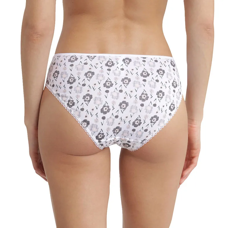 Culotte Coton Bio Generous Joli Bouquet Femme - Blanc-1