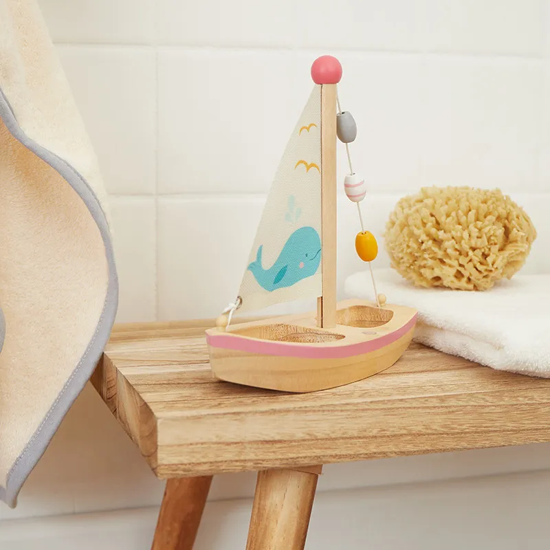 Jouet de bain bois Grand Voilier - 24m+-8
