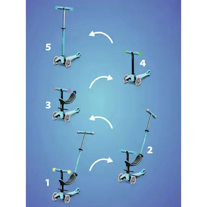 Trottinette évolutive 3en1 Revolution led Bleu - 12m+-5