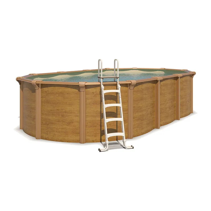 Piscine métal hors sol aspect Bois - Plusieurs Dim. Disponibles-0