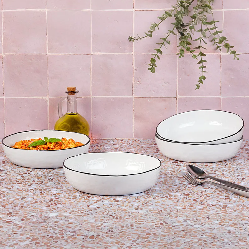 4 Assiettes creuses Pure Blanc neige-0