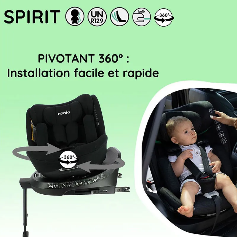 Siège-auto 360° I-Size/Isofix Spirit 40-150cm - Noir-3
