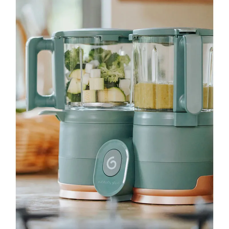 Robot culinaire Verre Nutribaby Glass + 6 Babybols - Green Forest-9