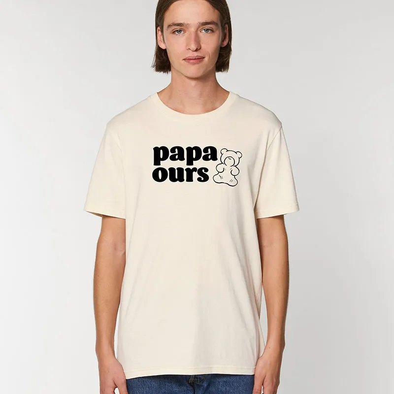 T-shirt Homme Papa ours 4 waf BIO - Natural Raw-0