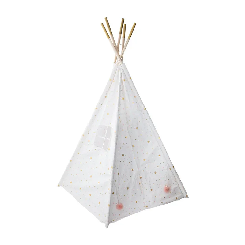 Tipi Déco Blanc/Doré - H.160cm-1
