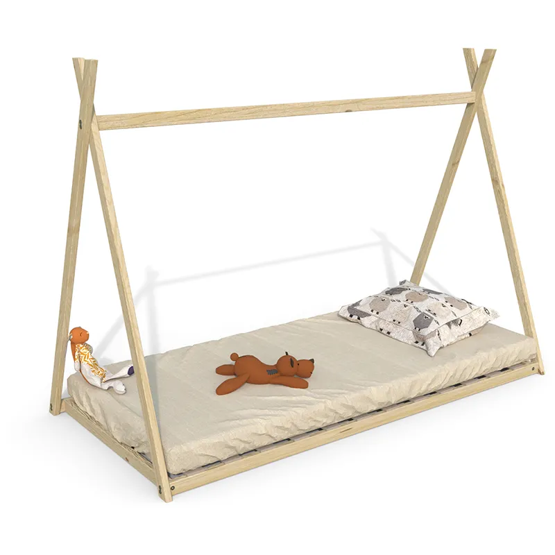 Lit cabane Tipi Sioux + Sommier Naturel-3