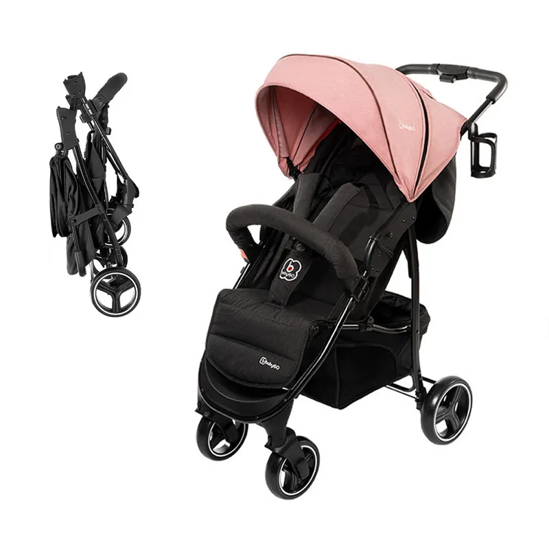 Poussette Compacte Basket Rose Chiné - 0m+-0