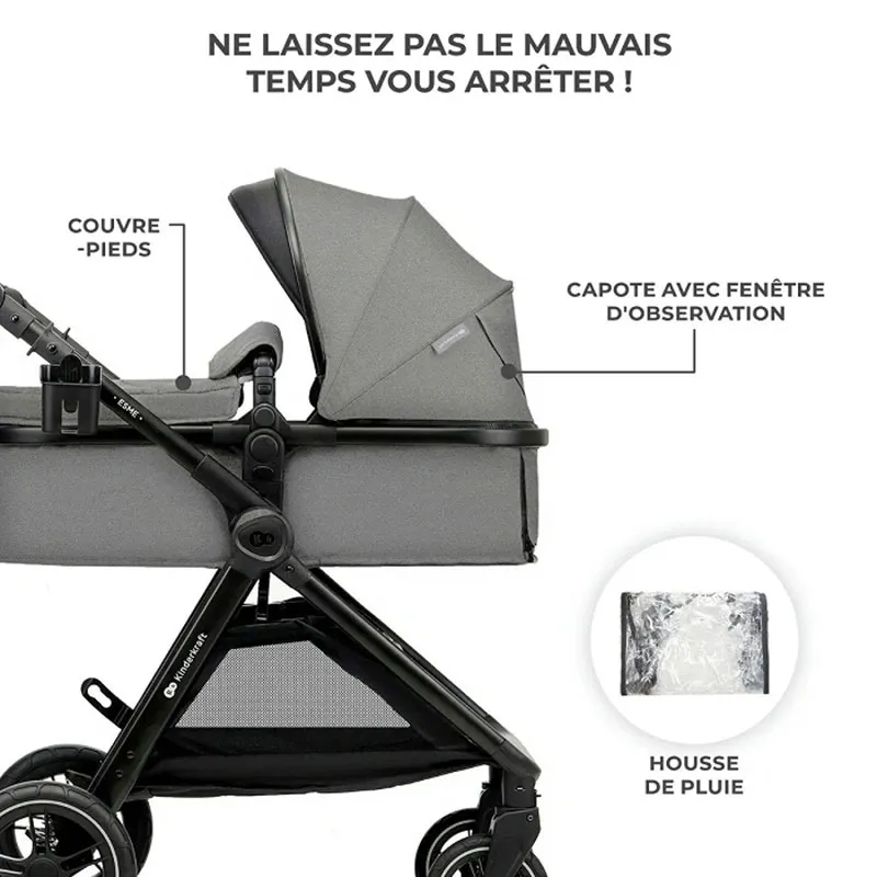 Trio Poussette Esme Moonlight Gris - 0m+-8