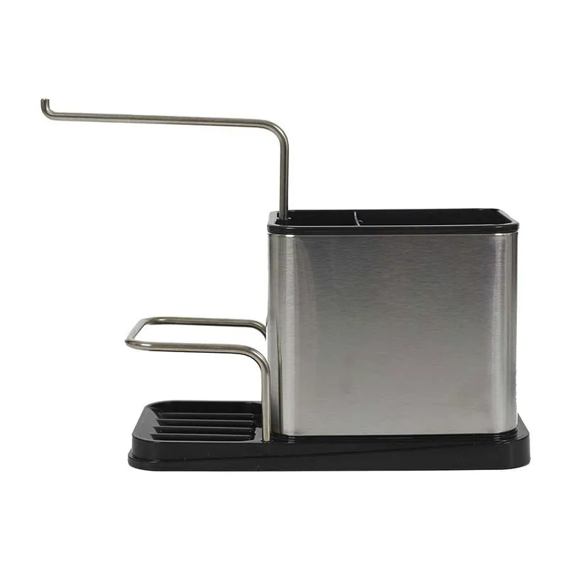 Porte éponge & Brosse Inox - 22x10x13cm-1