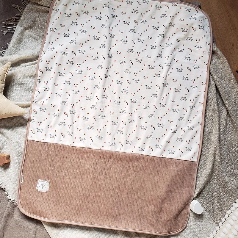 Couverture maille Noisette Taupe/Écru - 75x100cm-0